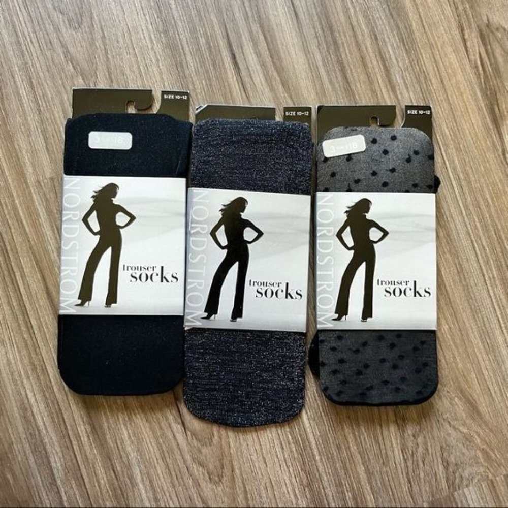 Nordstrom Set of 3 Trouser Socks DottedMetallic